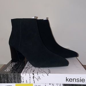 New Kensie Lyden Black Leather Suede Ankle…